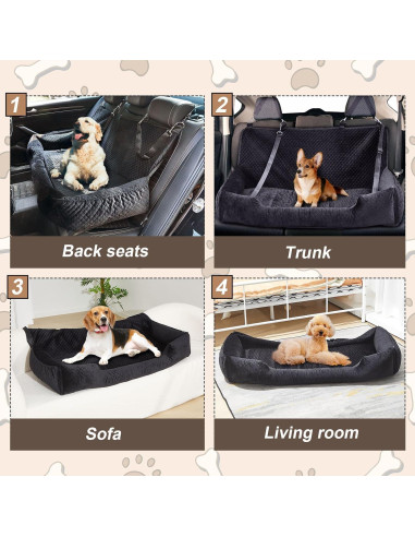 Asiento de Coche para Perros Grandes Suzile 124x56cm Desmontable