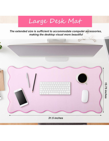 Alfombrilla de Escritorio Grande Hahafelt Rosa 80x40 cm Antideslizante