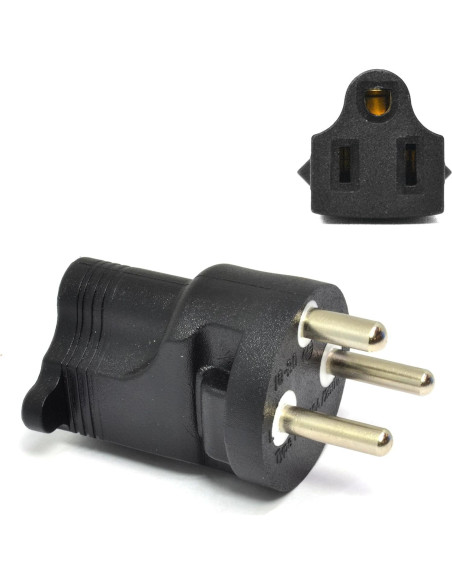 Adaptador de Enchufe de Viaje Ceptics Tipo K Dinamarca 10A 250V Adaptador de Enchufe de Viaje Ceptics Tipo K Dinamarca 10A 250V