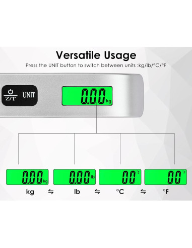 Báscula Digital de Equipaje YCConcept 50 kg con Sensor de Temperatura
