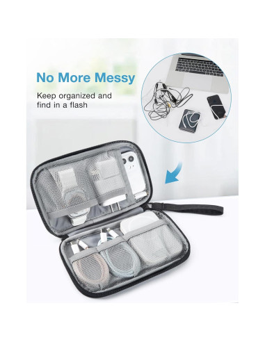 Organizador de Cables BAGSMART Negro 19x11 cm para Viaje
