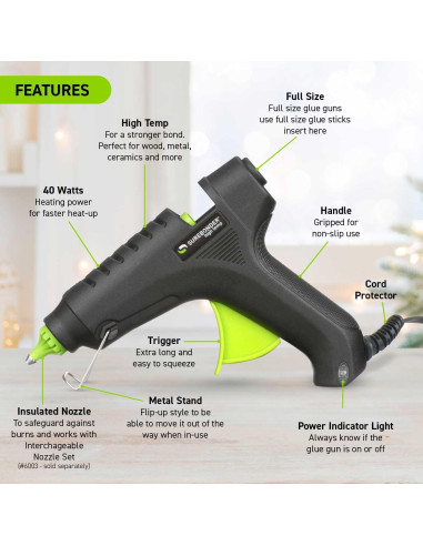 Kit de Pistola de Pegamento Caliente Surebonder 40W con 20 Barras