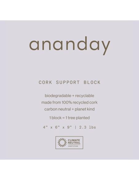 Bloque de Yoga de Corcho ANANDAY - Antideslizante y Ecológico Bloque de Yoga de Corcho ANANDAY - Antideslizante y Ecológico