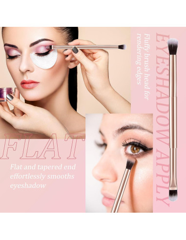 50 Brochas de Maquillaje Doble Punta Bokon - Difuminar Sombra de Ojos