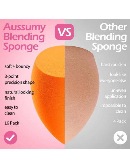 Set de 16 Esponjas de Maquillaje Aussumy - Sin Látex, Suaves y Duraderas Set de 16 Esponjas de Maquillaje Aussumy - Sin Látex, Suaves y Duraderas