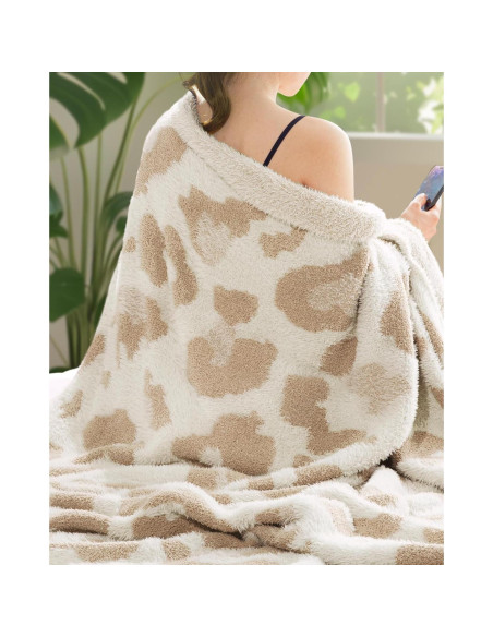Manta suave de leopardo blunique 127x152 cm decorativa Manta suave de leopardo blunique 127x152 cm decorativa
