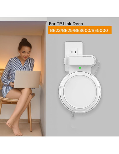 Soporte de Montaje en Pared TP-Link Deco BE23/BE25/BE3600/BE5000 WiFi 7 Blanco 3 Paquetes