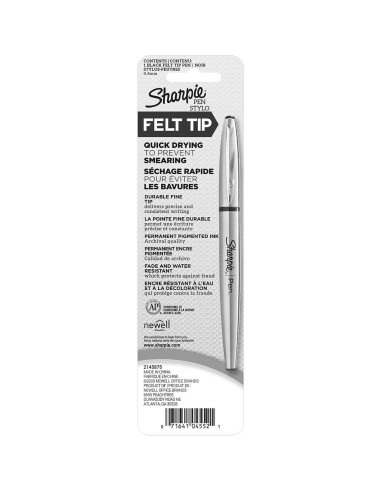 Bolígrafo de Acero Inoxidable Sharpie Punta Fina 0.4mm Negro