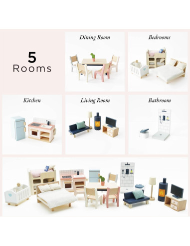 Juego de Muebles de Madera Le Toy Van Daisylane 37 Piezas