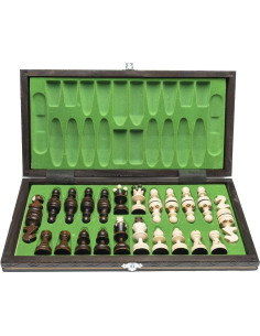 Juego de Ajedrez de Madera Plegable Muba 47 cm con Piezas 2