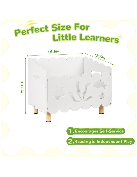 Estantería de Madera Liitrton para Niños con Divisores Ajustables Estantería de Madera Liitrton para Niños con Divisores Ajustables