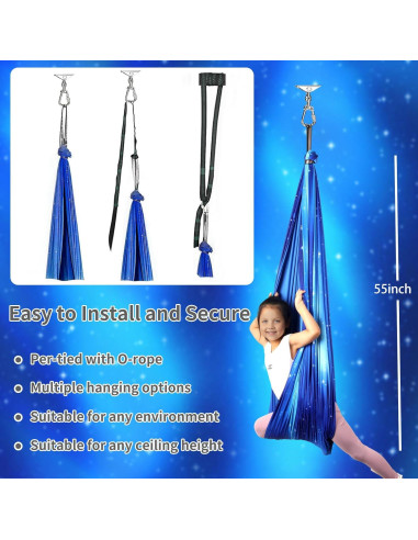 Columpio Sensorial PikDos Terapéutico Ajustable 150x150cm Azul