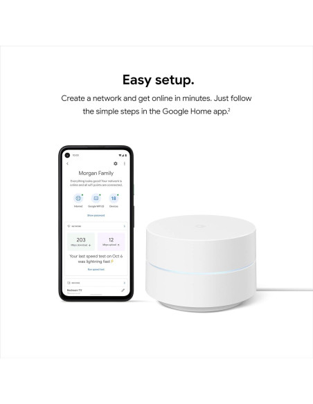Google Wifi - Sistema Mesh WiFi - 3 Paquetes - Cobertura 418 m Google Wifi - Sistema Mesh WiFi - 3 Paquetes - Cobertura 418 m