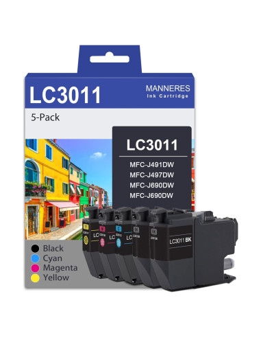 Cartuchos de tinta Brother LC3011 (2BK/1C/1M/1Y) 5 unidades