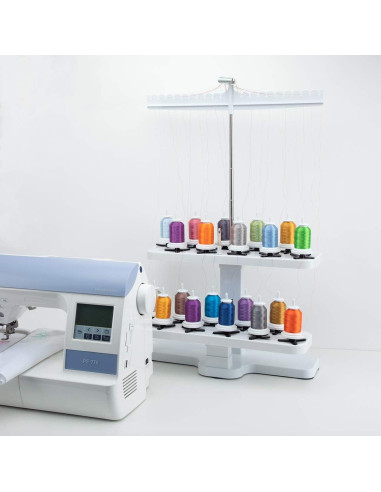 Soporte de Hilo de 20 Conos Sew Tech Ajustable para Bordar