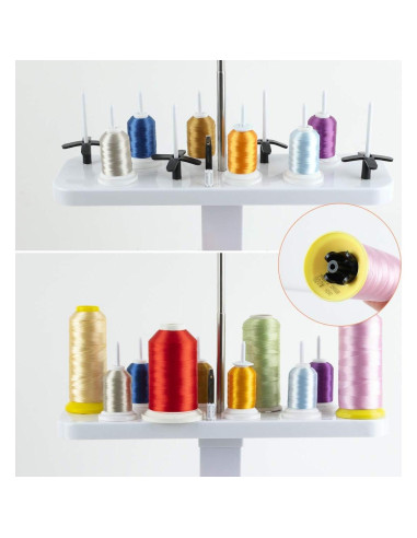 Soporte de Hilo de 20 Conos Sew Tech Ajustable para Bordar