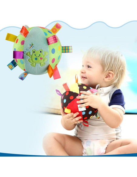 Pelota Suave de Peluche Inchant Rana Verde 15.5 cm Sonajero