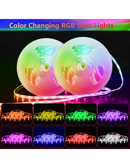 Luces de tira LED Vbakor 10m RGB impermeables para barco Luces de tira LED Vbakor 10m RGB impermeables para barco