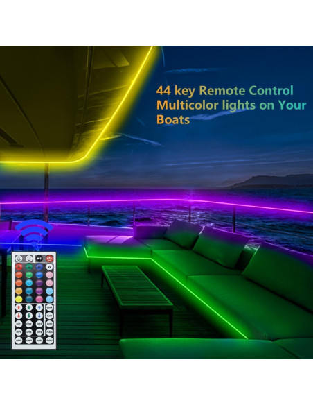 Luces de tira LED Vbakor 10m RGB impermeables para barco Luces de tira LED Vbakor 10m RGB impermeables para barco