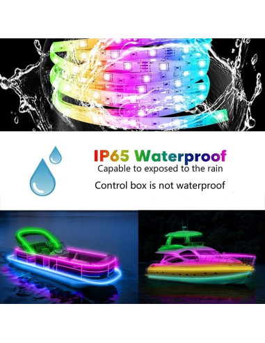 Luces de tira LED Vbakor 10m RGB impermeables para barco