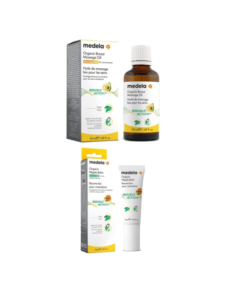 Aceite de Masaje Orgánico Medela 50 ml + Balsamo Pezones 40 ml Aceite de Masaje Orgánico Medela 50 ml + Balsamo Pezones 40 ml