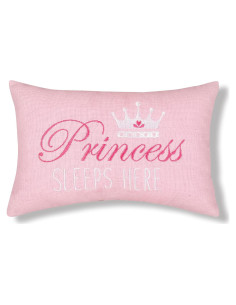 Almohada Decorativa Princesa Duerme Aquí C&F Home Rosa 23x15 cm