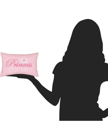 Almohada Decorativa Princesa Duerme Aquí C&F Home Rosa 23x15 cm