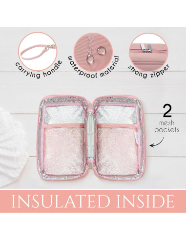 Bolsa Enfriadora de Leche Materna Genérica Rosa Aislada 335ml
