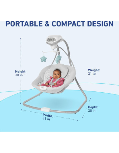 Columpio Graco Simple Sway Abbington 6 Velocidades y Vibración