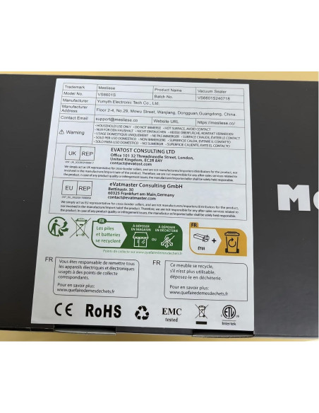 Máquina de Sellado al Vacío Mesliese 6-en-1 90kPa Plata Máquina de Sellado al Vacío Mesliese 6-en-1 90kPa Plata