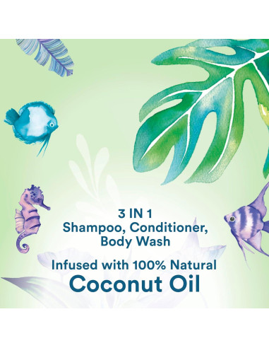 Suave Kids Champú 3 en 1 con Aceite de Coco Natural 1.88 kg
