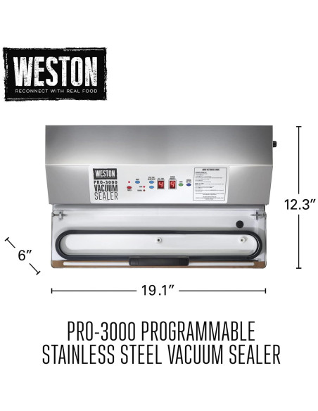 Sellador al Vacío Weston PRO 3000 Acero Inoxidable 935W Sellador al Vacío Weston PRO 3000 Acero Inoxidable 935W