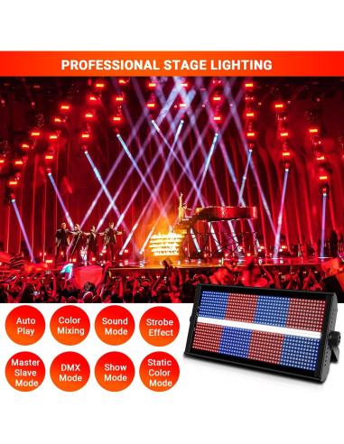 Luces Estroboscópicas LED LaluceNatz 500W 960 LEDs DMX