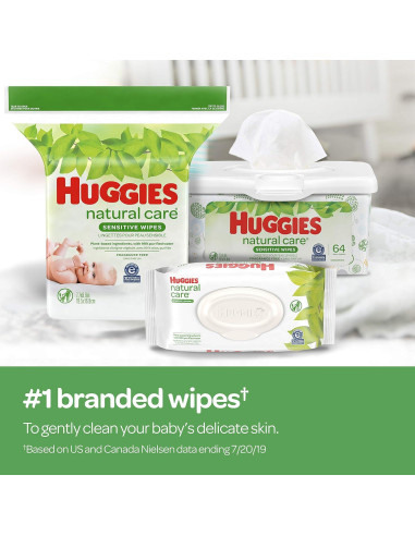 Toallitas Huggies Natural Care Sensibles 6 Paquetes 48 Unidades