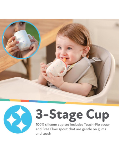 Juego de Tazas de Entrenamiento Nuby 3 Etapas Silicona 120 mL