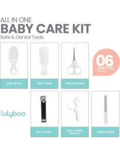 Kit de Aseo para Bebés Lulyboo 6 Piezas con Bolsa de Viaje 2