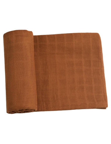 Manta de Muselina Meracorallo 120x120 cm Marrón Suave y Transpirable