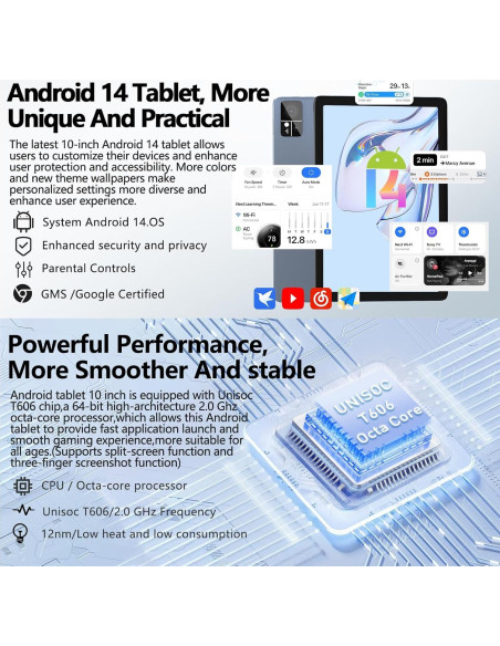 Tablet EITOMIN D106 10" Android 14 14GB RAM 128GB 4G LTE Tablet EITOMIN D106 10" Android 14 14GB RAM 128GB 4G LTE