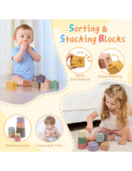 Juguetes Montessori 6 en 1 MTTIERY para Bebés 0-18 Meses Juguetes Montessori 6 en 1 MTTIERY para Bebés 0-18 Meses