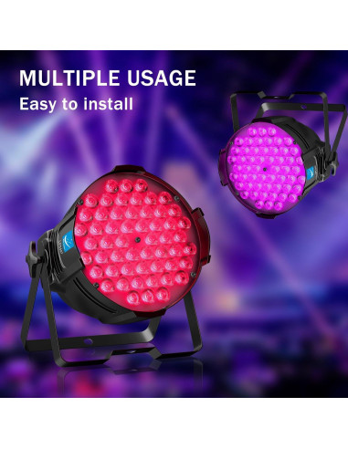 Luces de escenario LED Big Dipper 54x3W RGB paquete de 4