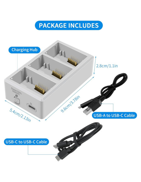 Hub de Carga Hanatora para DJI Mini 3/4 - Carga 3 Baterías Hub de Carga Hanatora para DJI Mini 3/4 - Carga 3 Baterías