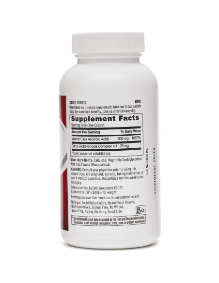 GNC Vitamina C 1000 mg Doble - Antioxidante Inmunológico GNC Vitamina C 1000 mg Doble - Antioxidante Inmunológico