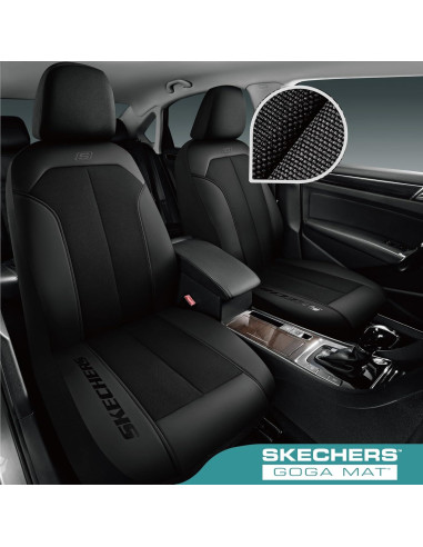 Funda de Asiento de Coche Skechers Negra, Ajuste Universal, Impermeable