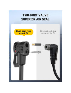 Adaptador de Válvula Presta y Schrader AZUNO con Manómetro 200psi 2