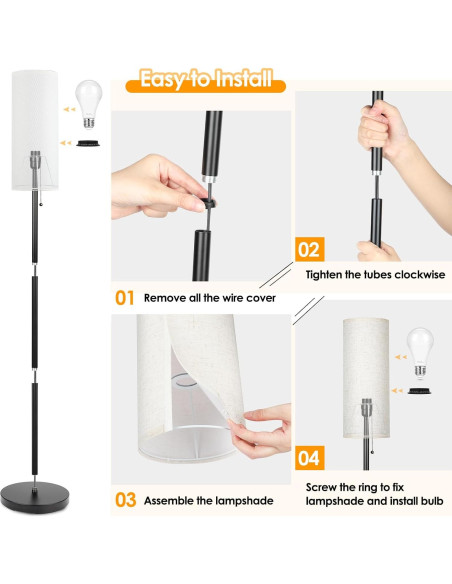 Lámpara de Pie LED Coucrek 3 Temperaturas Color Blanca Lámpara de Pie LED Coucrek 3 Temperaturas Color Blanca