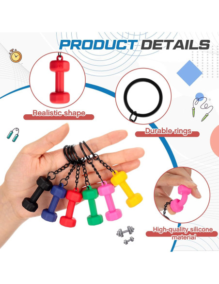Llaveros de Mancuernas Tondiamo - 12 Pcs Coloridos para Mujeres Llaveros de Mancuernas Tondiamo - 12 Pcs Coloridos para Mujeres
