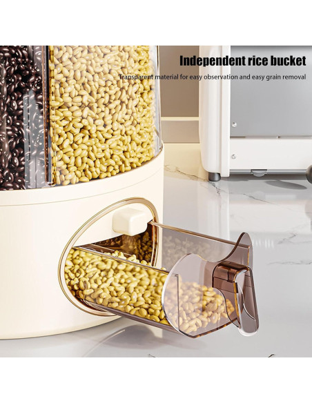 Cubo de Arroz Rotativo Genérico 23.5x24cm 6 Compartimentos Cubo de Arroz Rotativo Genérico 23.5x24cm 6 Compartimentos