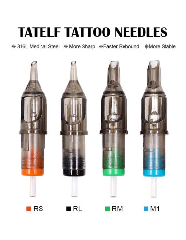 Agujas de Cartucho TATELF 50pcs Liner Redondo 3RL-11RL Estériles