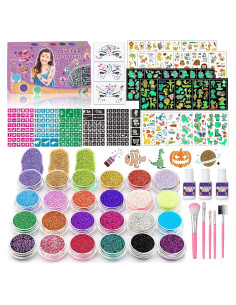 Kit de Tatuajes Temporales TEUVO para Niños - 24 Colores y 232 Plantillas