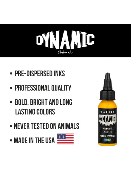 Tinta para Tatuajes Amarilla Mostaza Dynamic Color 30 ml Tinta para Tatuajes Amarilla Mostaza Dynamic Color 30 ml